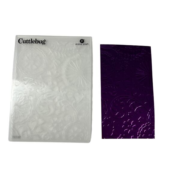 CUTTLEBUG Provo Craft 3 Embossing Folders Elegant Floral Damask Card Making - Picture 7 of 7